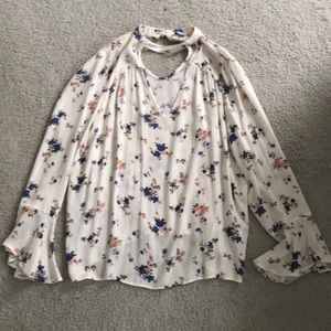 AE Choker Neck Floral Blouse